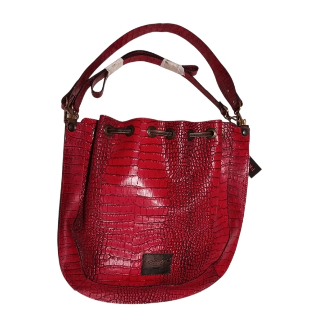 Freebird Mila Red Croco Tassel Satchel Bag RARE - Picture 4 of 15
